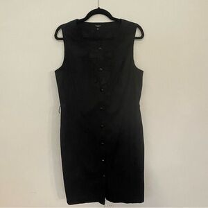 Talbots Tank Button Up Dress NWOT but has extra buttons size 14 Black Midi Work